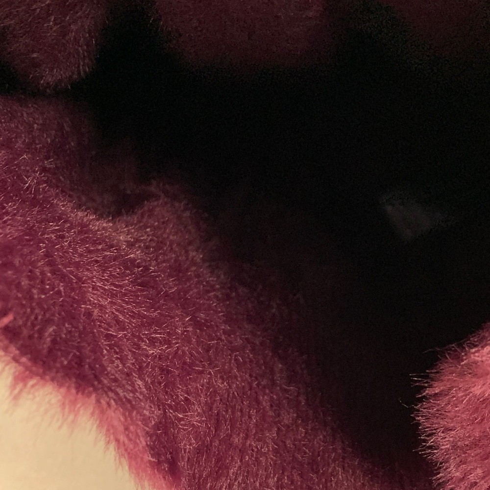 Zara Deep Burgundy Fuzzy Crew Neck Sweater - Picture 5 of 8